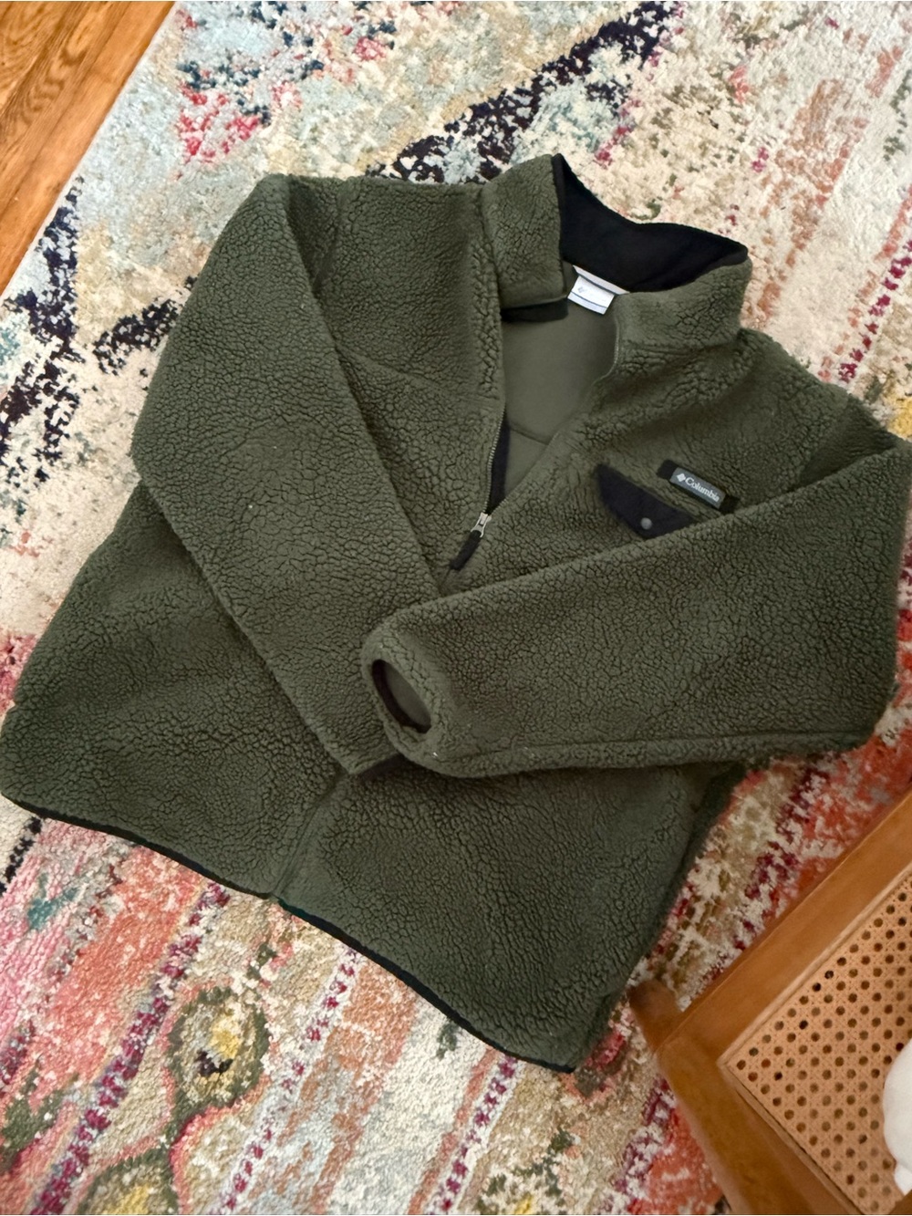 Columbia Olive Green Sherpa Fleece Jacket